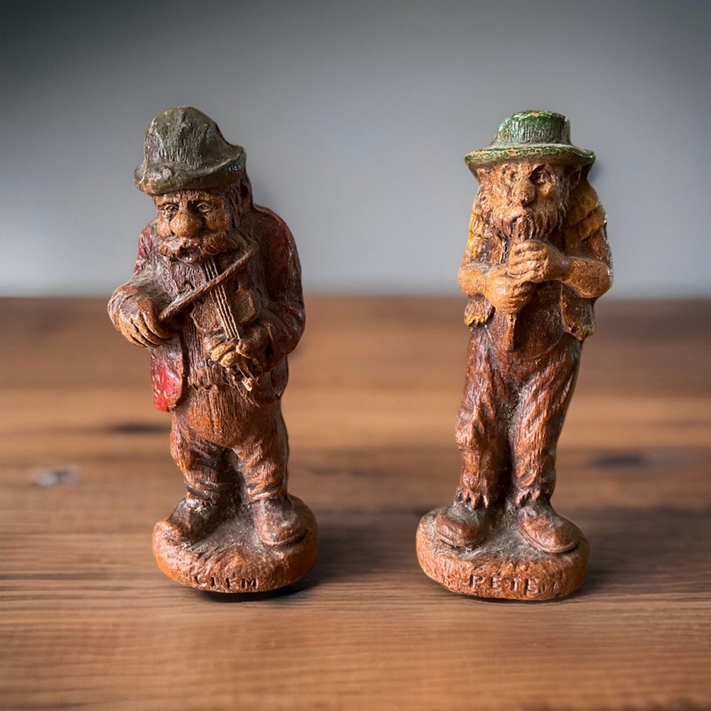 Vintage 1942 Syroco Hillbilly Band Figurines Clem Pete 4.5”